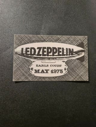 Led Zeppelin Backstage Satin Pass Earls Court May 1975