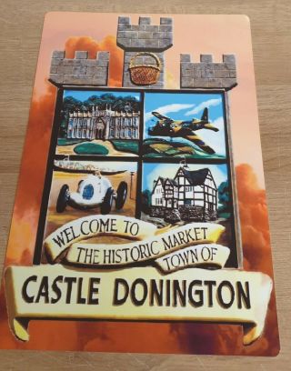 Castle Donington Village 8x12 Inch Metal Sign