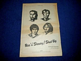 The Stranglers N Sleazy 1978 Full Page Press Advert Poster Size 37/26cm