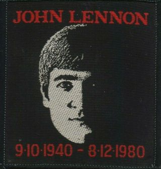 Vintage 1980 John Lennon The Beatles Commemorative Tribute Cloth Patch