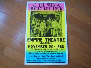 The Who - Tribune Showprint Concert Poster The Who Magic Bus Tour Liverpool 1968
