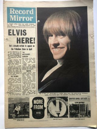 Record Mirror Feb 13th 1965 The Rolling Stones,  Brian Jones,  Kinks,  Elvis,  Them,  Ex