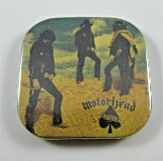Motorhead Ace Of Spades Vintage Square Shaped Metal Pin Badge From The 1980 