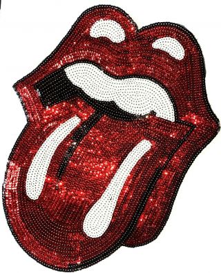 Rolling Stones - Glittered Sequin Giant Backpatch Iron/ Sew On Large Patch