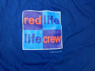 Simply Red Red Life Life Crew Vintage 1990s T Shirt Unworn Xl Extra Large - Blue