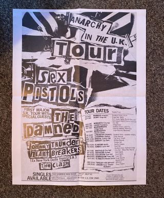 Anarchy In The Uk Tour Poster Reverse Side Sunday At The Saville