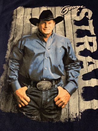 George Strait The Cowboy Rides Away 2014 Tour Graphic Blue T - Shirt Size M Lady’