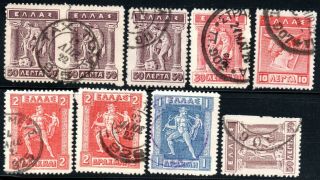 Greece.  Minor Asia Campaign 8 Different Military Canc.  Lot,  Signed Upon Req.  Z368