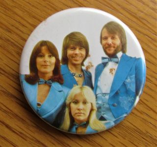 Abba Large Vintage Metal Pin Badge From The 1970 