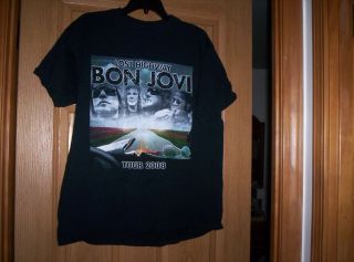 Bon Jovi Lost Highway Tour 2008 Concert Black Shirt Adult Large