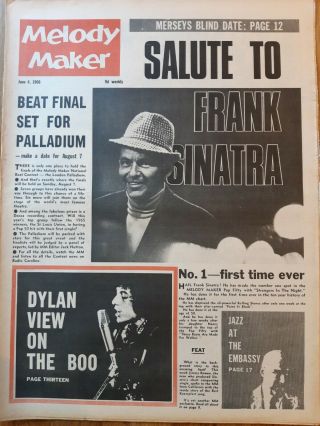 Melody Maker Newspaper June 4th 1966 Salute To Frank Sinatra