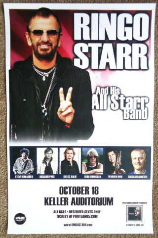 Ringo Starr And All Starr Band 2016 Gig Poster Portland Oregon Concert Version 1