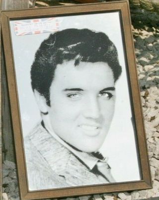 Vintage Elvis Presley Wooden Framed Promotional Photo/picture Glass Mirror