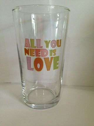 The Beatles All You Need Is Love Pint Size Beer Glass