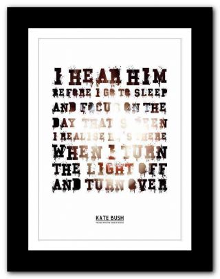 Kate Bush The Man With The Child In His Eyes ❤ Song Lyrics Poster Art Print
