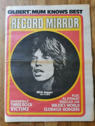 Record Mirror Newspaper May 13th 1972 Mick Jagger Cover