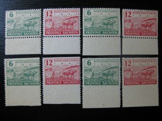 Provinz Sachsen Soviet Occupation Zones Stamp Lot Perf Varieties
