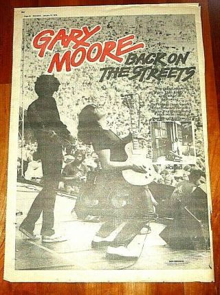 Gary Moore Back On The Street 1978 Full Page Press Advert Poster Size 37/26cm