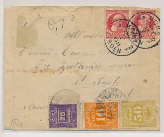 Lm53921 Belgium 1911 To Brazil Cover With Good Cancels