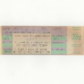Live & Pj Harvey & Veruca Salt Concert Ticket Stub Wantagh Ny 9/9/95 Jones Beach