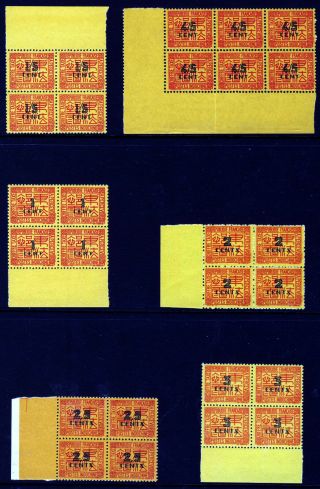 French Indo - China 1931 Postage Due Part Set Blocks Sg D197 To Sg D212 Mnh