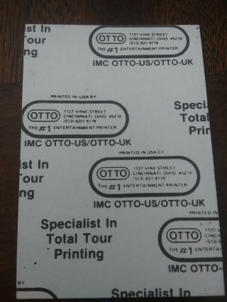 DEF LEPPARD TOUR BACKSTAGE PASS Groupie Pass OTTO Unlaminated Card 2