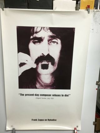 Frank Zappa Rykodisc Promo Poster 1995 24 " X 36 "