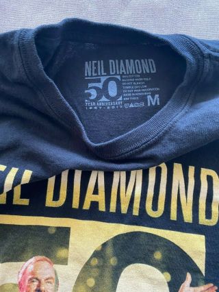 NEIL DIAMOND 50 Year Anniversary 2017 Tour Shirt Licensed Black Men ' s Medium 2