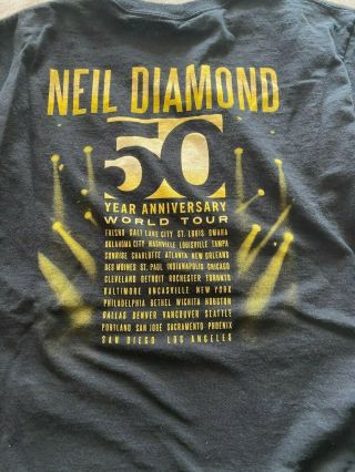 NEIL DIAMOND 50 Year Anniversary 2017 Tour Shirt Licensed Black Men ' s Medium 3