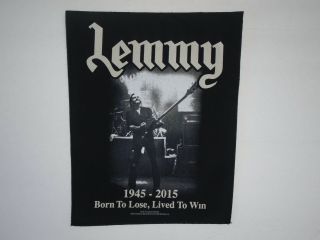 Motorhead Lemmy Born To Lose Lived To Win Back Patch