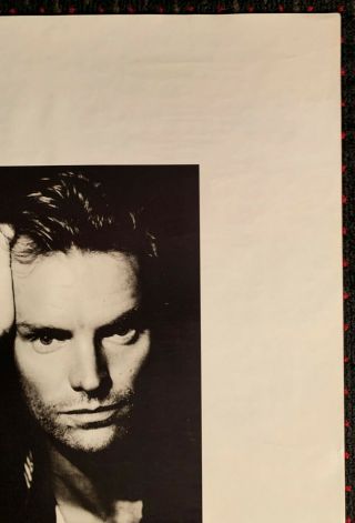 STING Nothing Like the Sun 24x36 promo poster A&M 1987 the POLICE 3