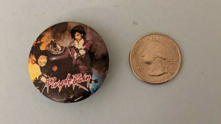 Vintage 1984 Prince On Motorcycle Purple Rain Movie Button Pinback Badge Pin