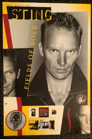 Sting Fields Of Gold Best Of 24x36 Promo Poster A&m The Police 1994