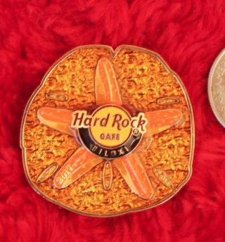 Hard Rock Cafe Pin Biloxi 3d Star Fish Sand Dollar Hat Lapel Tropical Logo