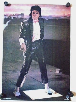 Michael Jackson " Billie Jean " Vintage Poster / Exc.  Cond.  / 23 1/2 X 331/4 "