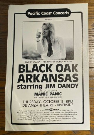 Black Oak Arkansas Poster 1979 De Anza Theatre Riverside Ca 11 " X 17 "
