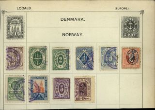 Denmark/norway Local Post Album Page Of Stamps V15644