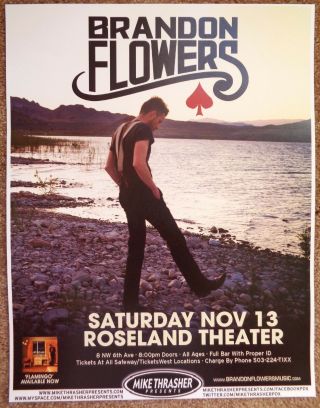 Brandon Flowers 2010 Gig Poster Killers Portland Oregon Concert