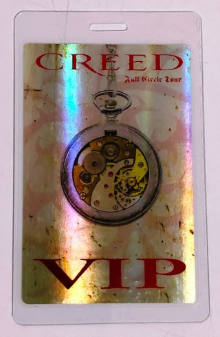 Creed 2010 Full Circle Tour Laminated Vip Pass Otto Hologram - Red/black