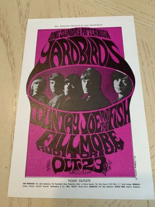 The Yardbirds—fillmore Postcard Bg33 1966