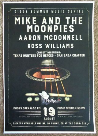 Mike And The Moonpies 2017 Gig Poster San Saba Texas Concert