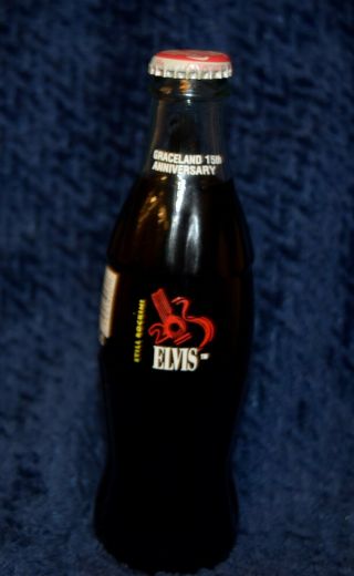Elvis Presley Coke.  Graceland 15th Anniversary Bottle.  8 Fl Oz.  Never Opened