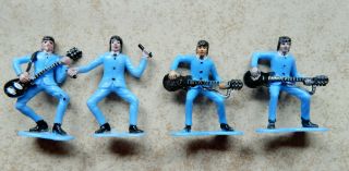 4 Vintage 1960s Beatles Monkees Swingers Cake Topper Figures Made In Hong Kong