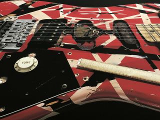 The Frankenstrat Wall Art Van Halen Vh Eddie Guitar 24 " X 16 " Wide Poster Sharp