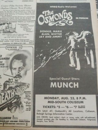July 23,  1976 Newspaper Page J7815 - The Osmonds In Concert Plus Neil Young