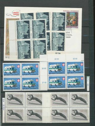 Austria Mnh Blocks Sheets 1960s/70s (appx 500 Stamps) (ref Ac1423