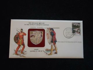 Greece 1981 Cover With Sterling Silver Medal.  Battle Of Salamis 480 B.  C.
