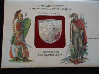 Germany 1981 cover with Sterling Silver medal.  Battle of Teutoburger wald A.  D.  9 3