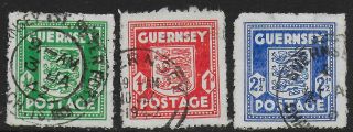 German Occupation Guernsey Stamps 1941 Mi 1 - 3 Canc Vf