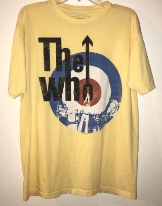 The Who T - Shirt Live Nation Logo Retro Distressed Yellow Mens Size Large
